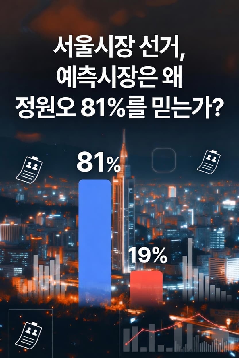서울시장 선거, 예측시장은 왜 정원오 81%를 믿는가? — 여론조사·토론·변수 종합 분석