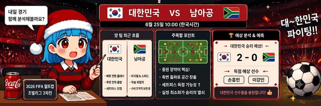 운명의 조별리그 3차전: 한국 vs 남아공 심층 분석